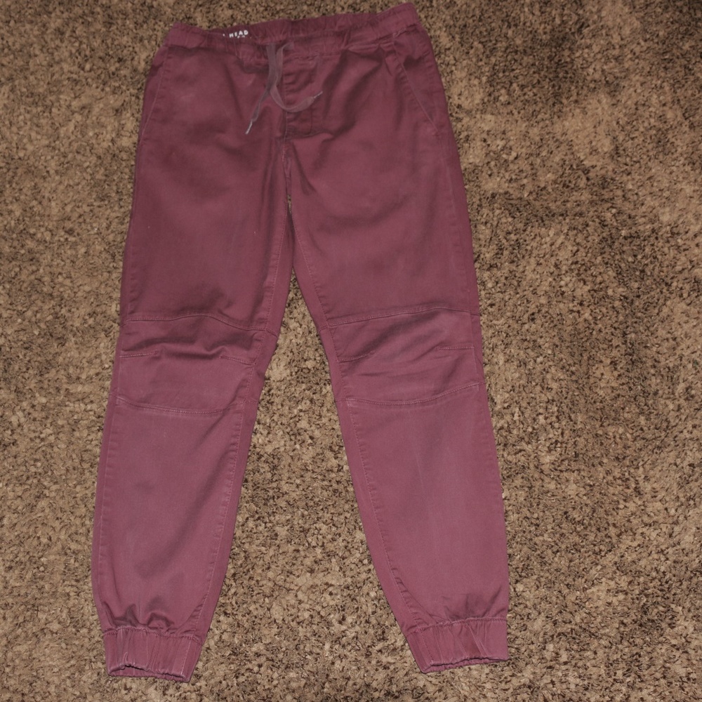 red  joggers